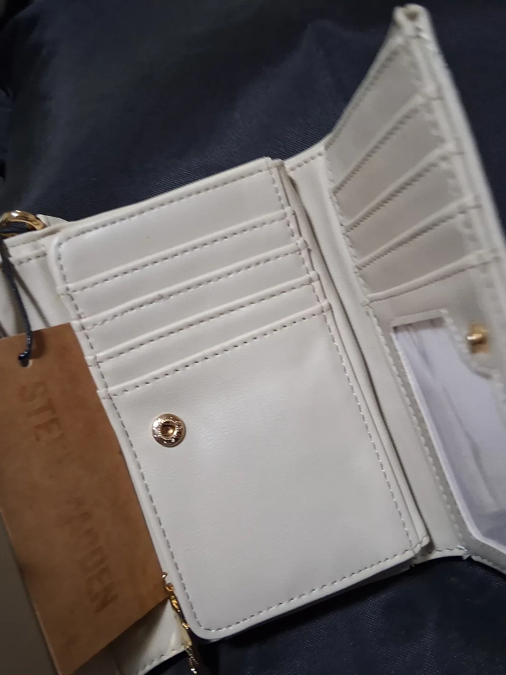 NWT Steve Madden Bbrett Quilted Wristlet Wallet in Oatmeal